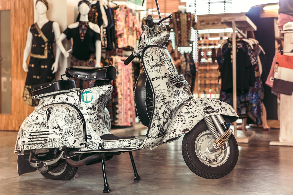 Free White Motor Scooter Stock Photo