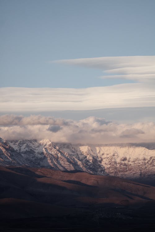 Free Birds Eye View of a Snow Capped Mountainside in Ranya Stock Photo