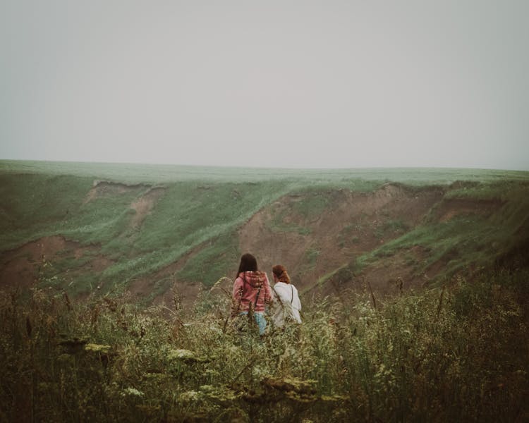 Hikers In Rural Scenery