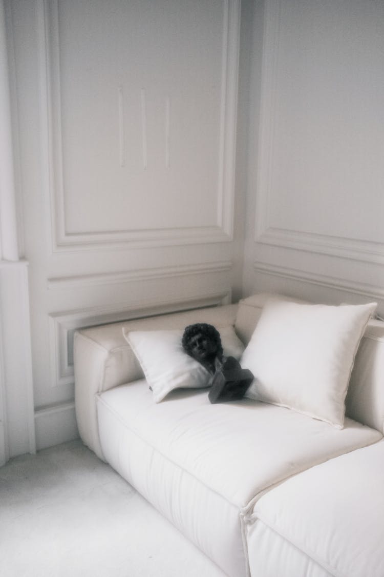 Bust Of Man On Couch In Living Room