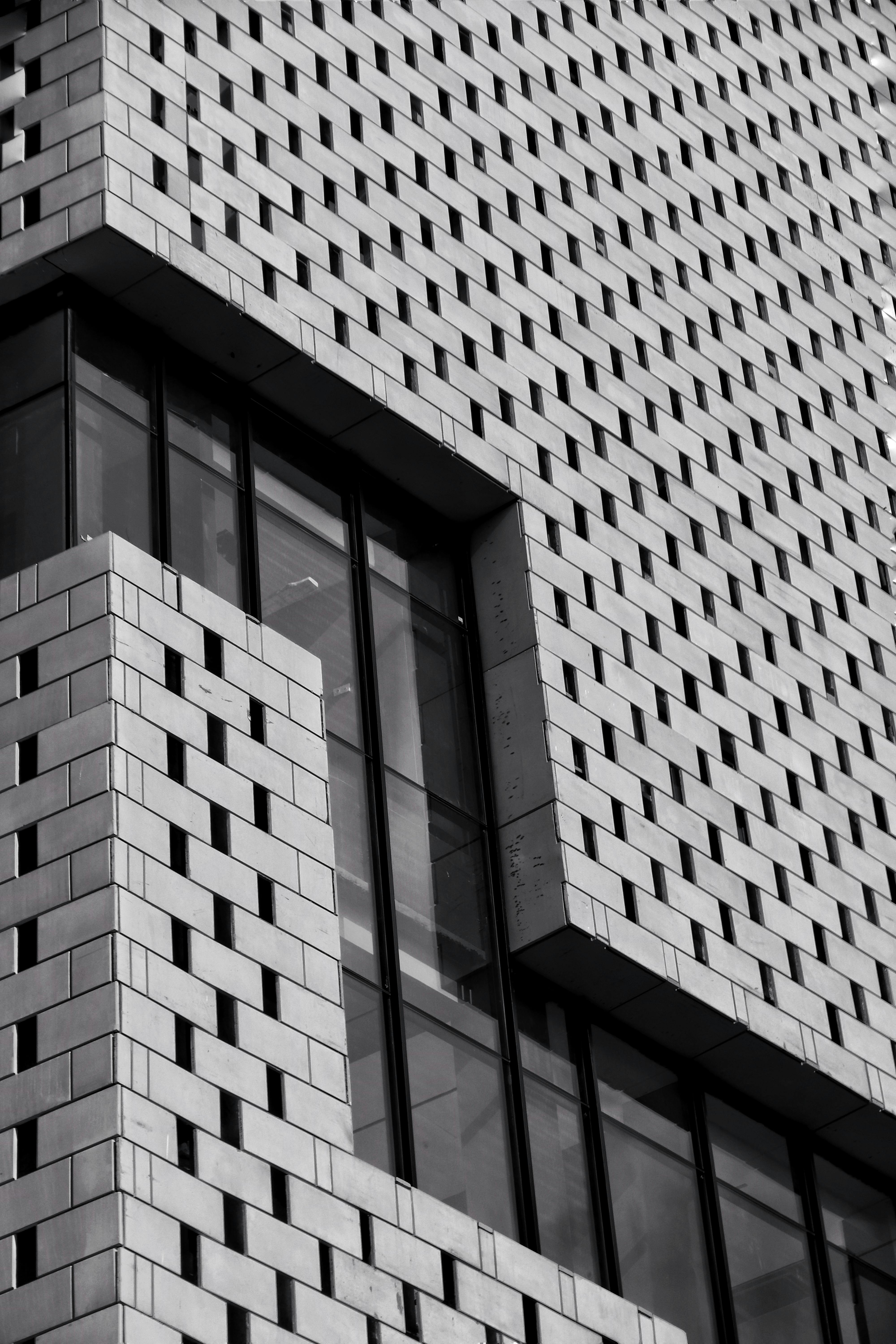 Building Wall in Black and White · Free Stock Photo