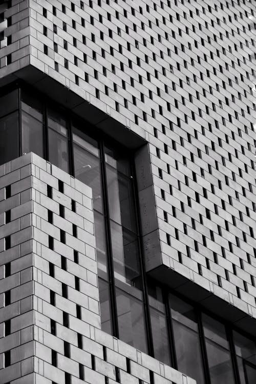 Immagine gratuita di architettura moderna, bianco e nero, facciata di edificio