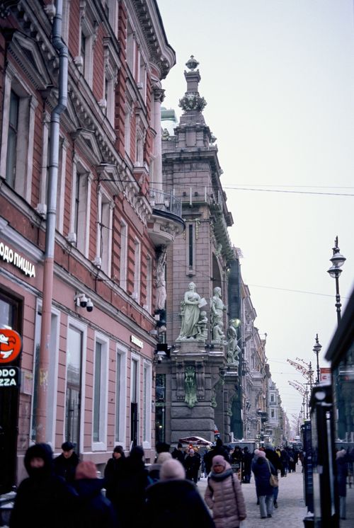 Free Bustling city street with historic architecture in Saint Petersburg, Russia. Stock Photo