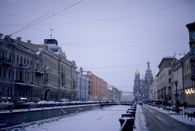 View Of A City In Winter