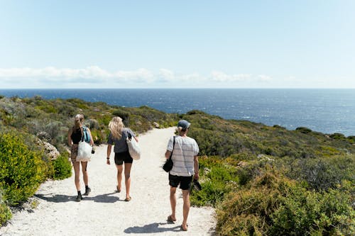 Women Walking Near Body of Water 