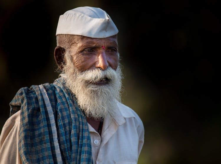 Elderly Man With Mustache And Beard