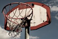 Red and White Basketball Hoop