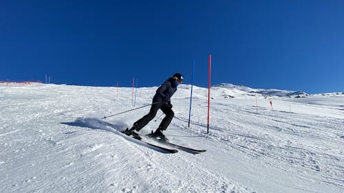 Person Skiing on Slope