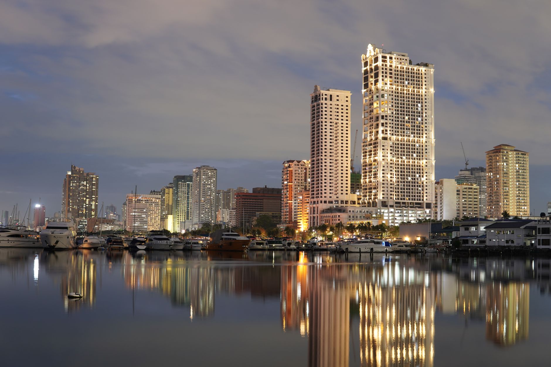 Aerial view of Solaire Resort and Casino in Manila, Philippines