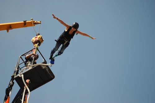 Free Person Doing Bungee Jumping Stock Photo