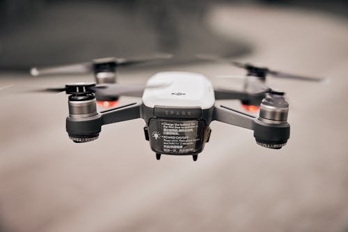 Flying White Drone Tilt Shift Lens Photography