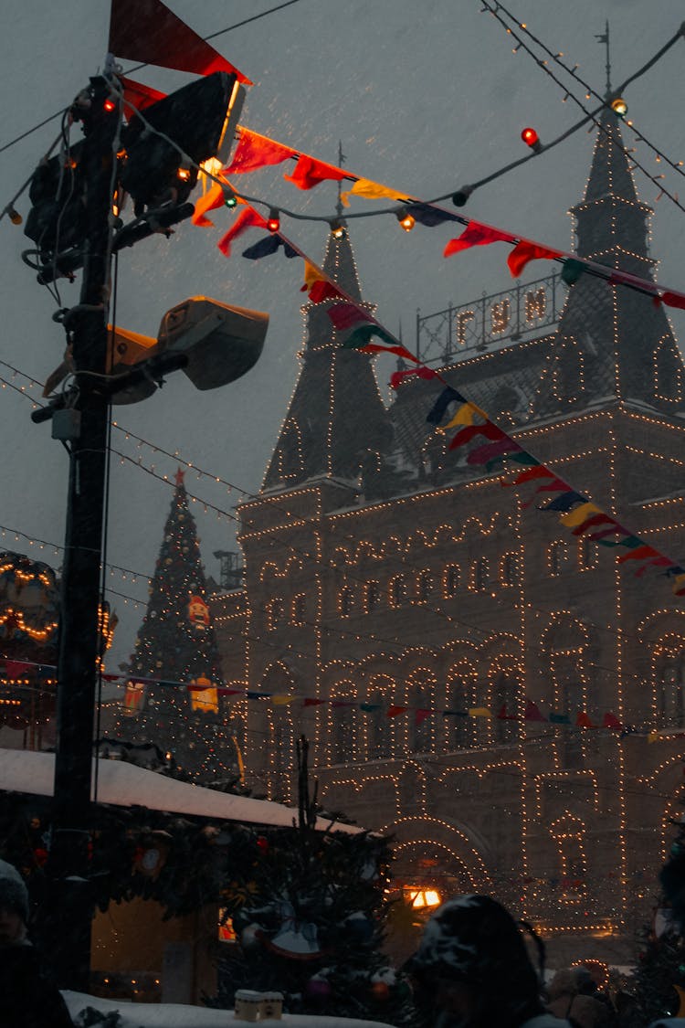 Church Decorated For Christmas