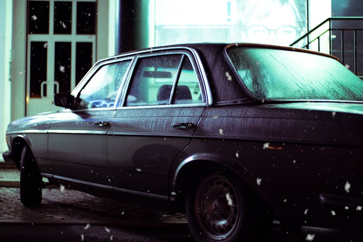 Classic Car In Rain 