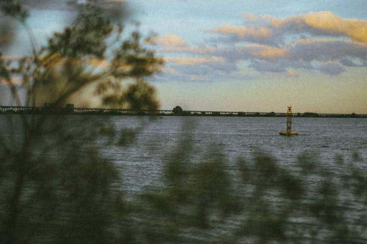 Long Bridge Along A Lakeshore 