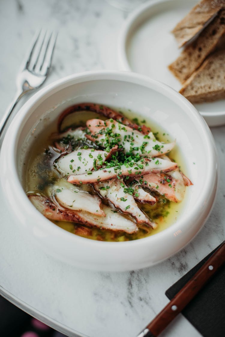 Seafood Based Soup In Bowl