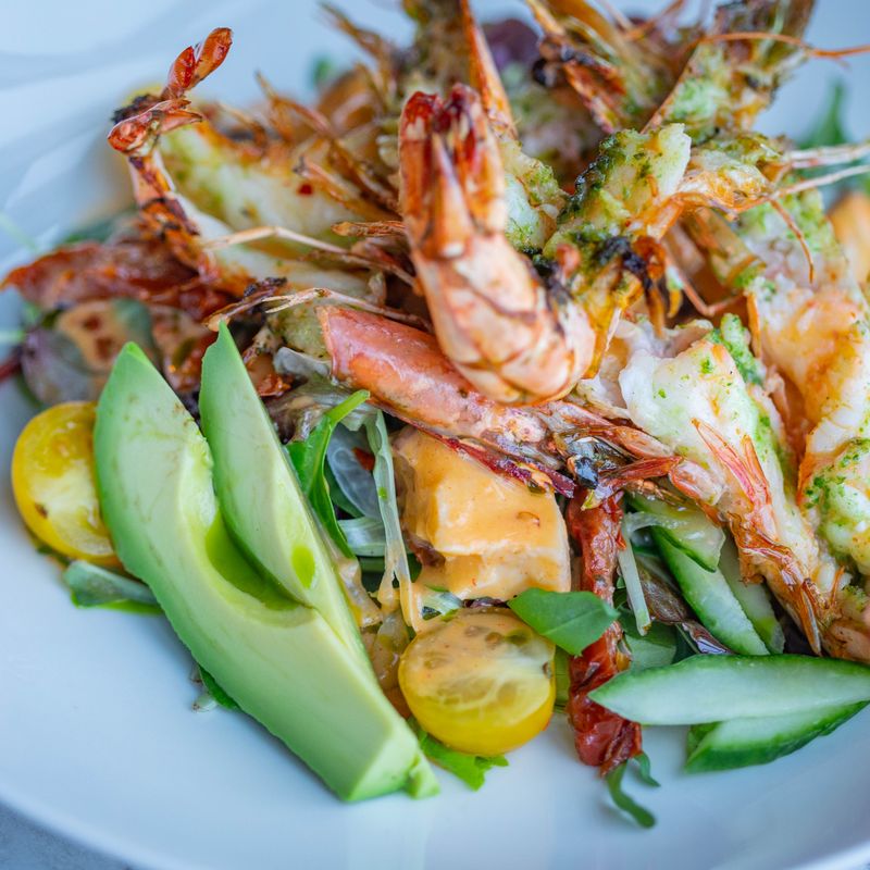 Air Fryer Shrimp-Stuffed Avocado Halves