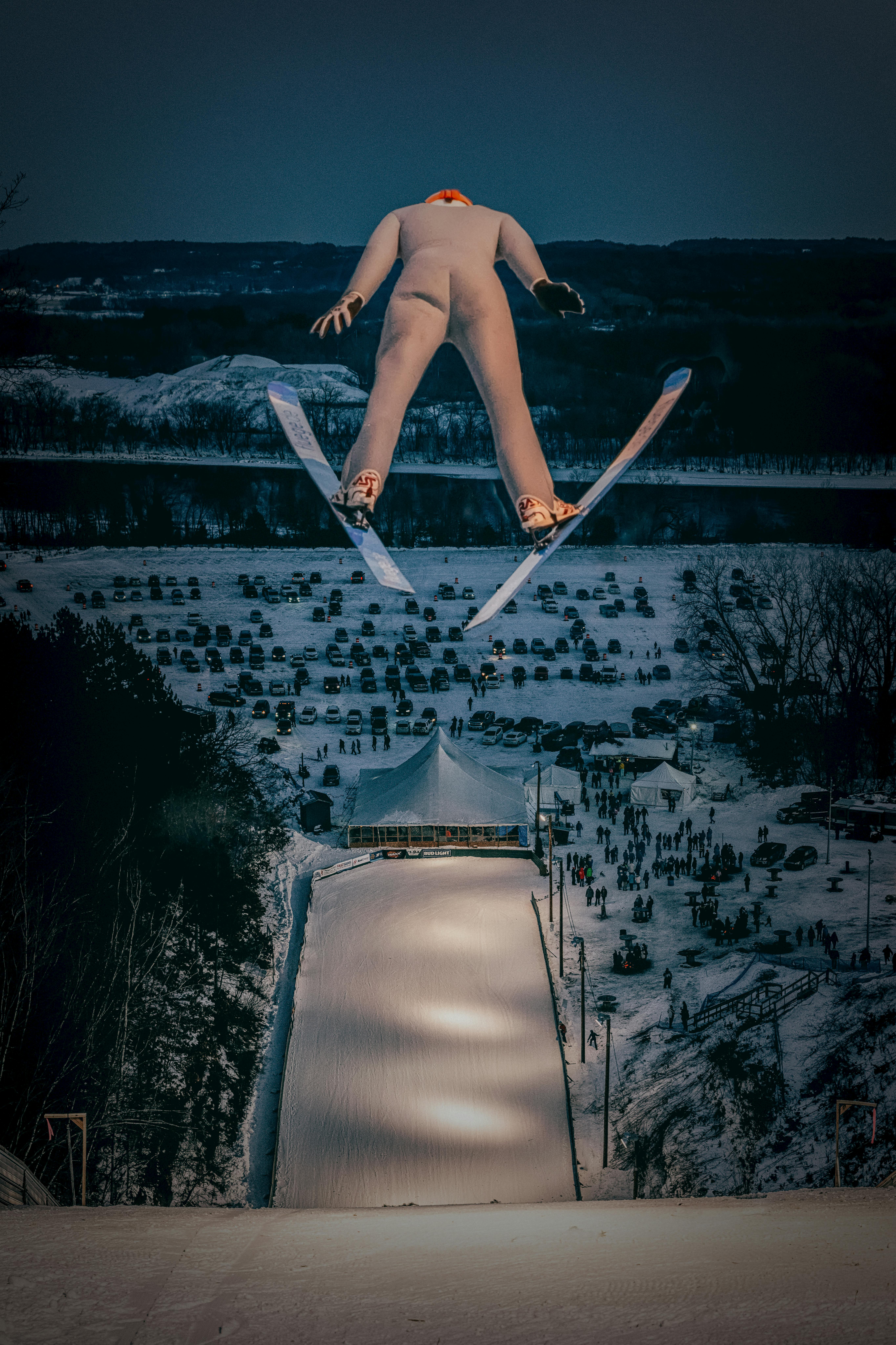 Ski Jumper During a Jump · Free Stock Photo