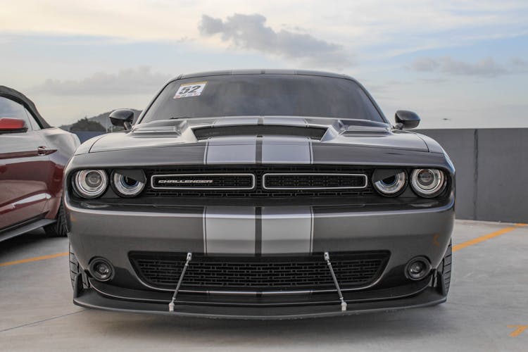 Front View Of A Dodge Challenger