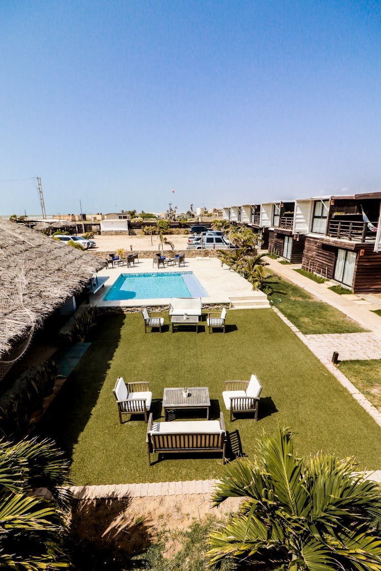 Outdoor Patio Of A Villa Resort