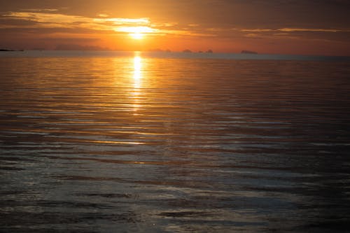 Calm Ocean During Golden Hour 