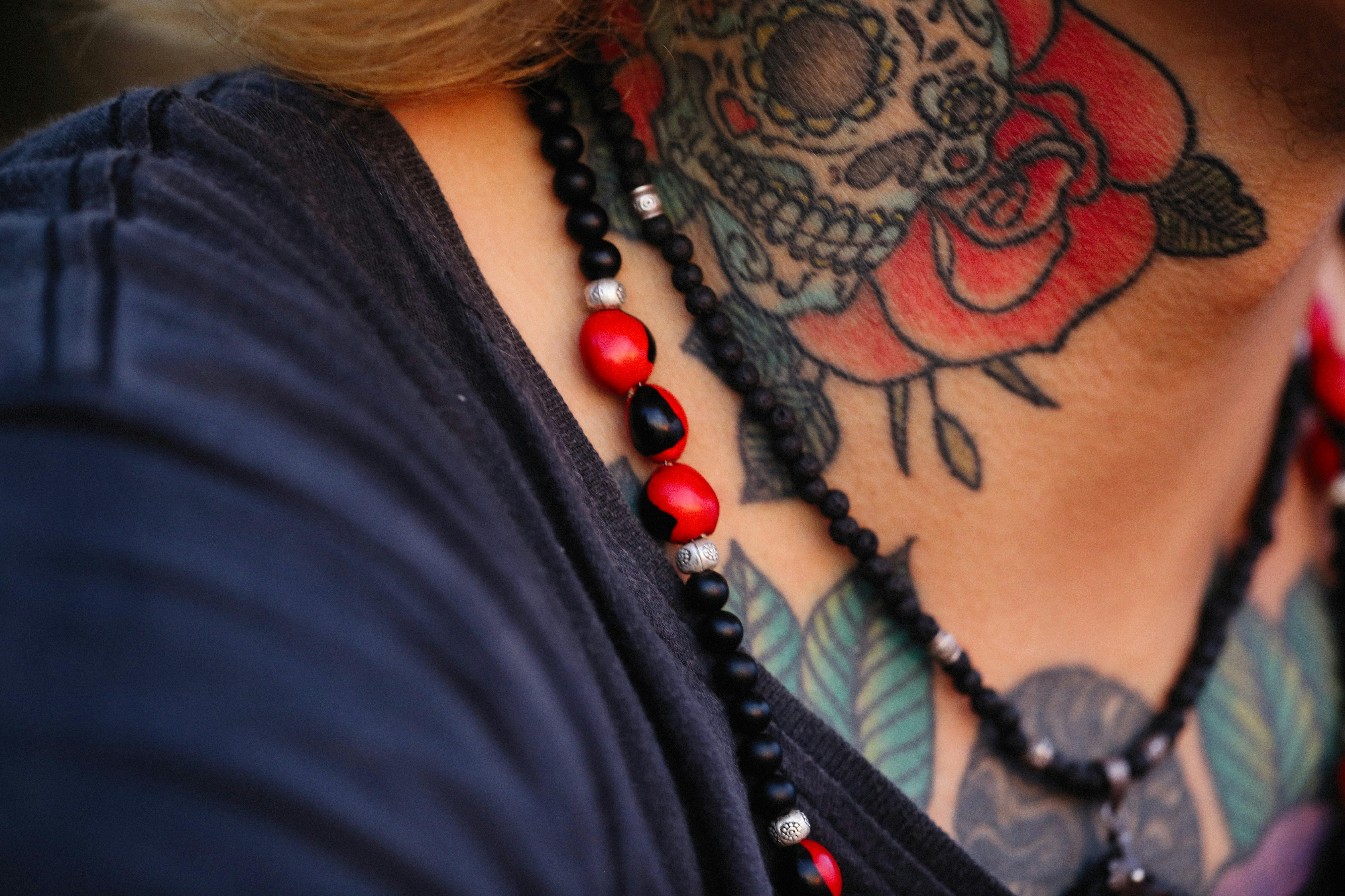 Designer Crystal Necklace Tattoo