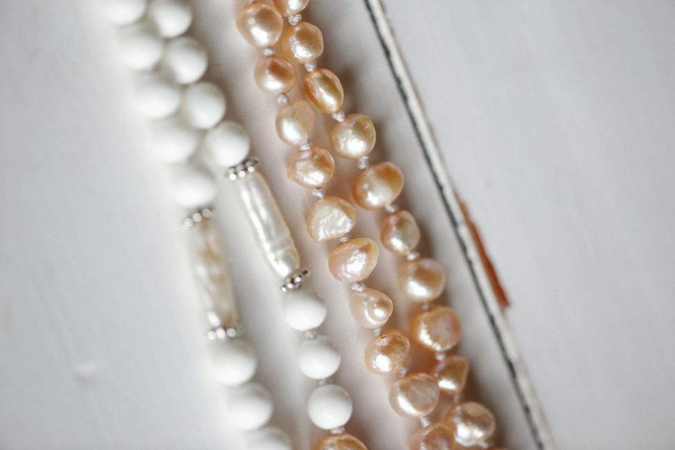 pearl necklace close up detail