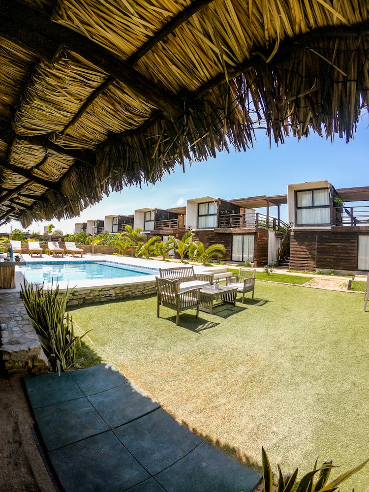 Outdoor Patio Of A Villa Resort