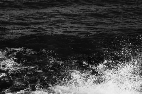 Free Powerful black and white ocean waves crashing, capturing the dynamic energy of nature. Stock Photo