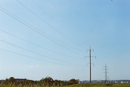 Power Lines Connected by Electric Posts