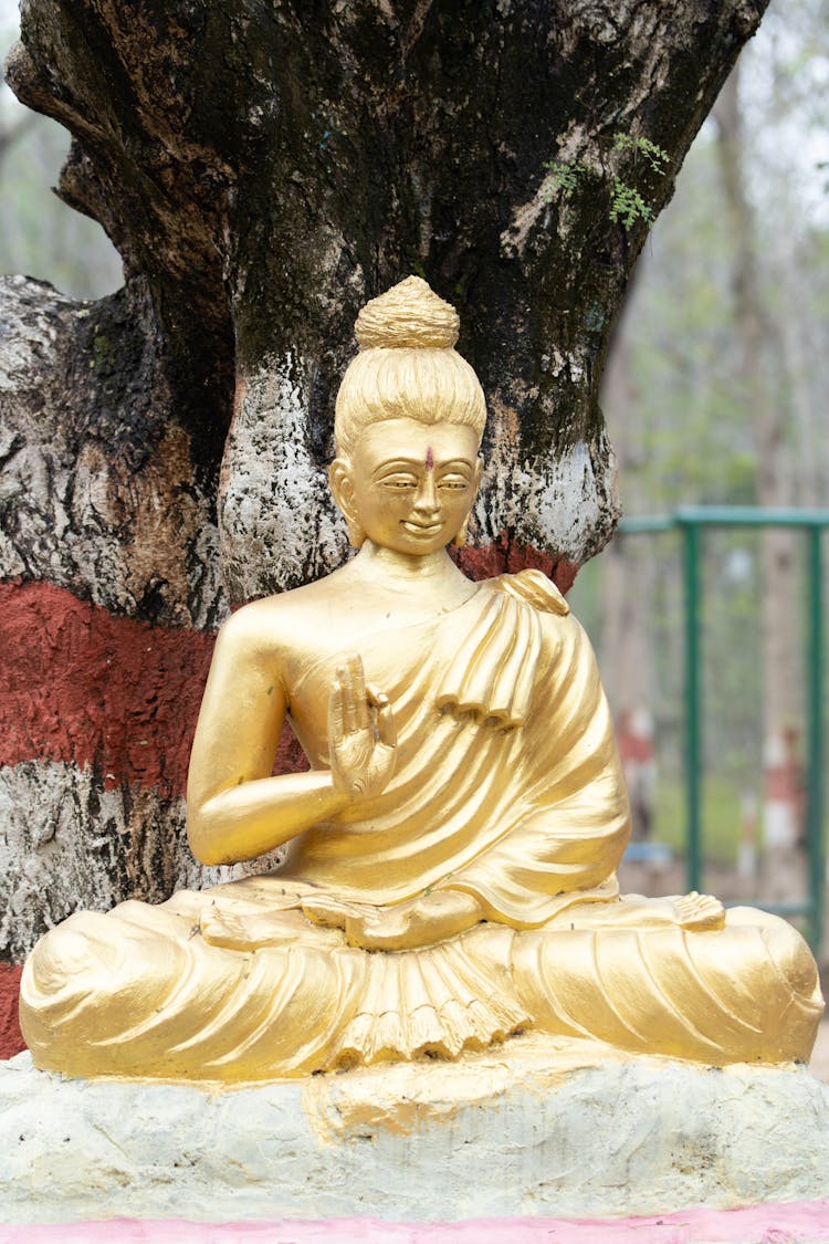 Photograph Of A Gold Buddha Statue