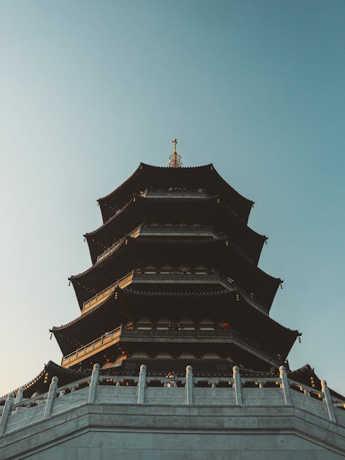 Free Low Angle Shot of a Pagoda Temple Stock Photo