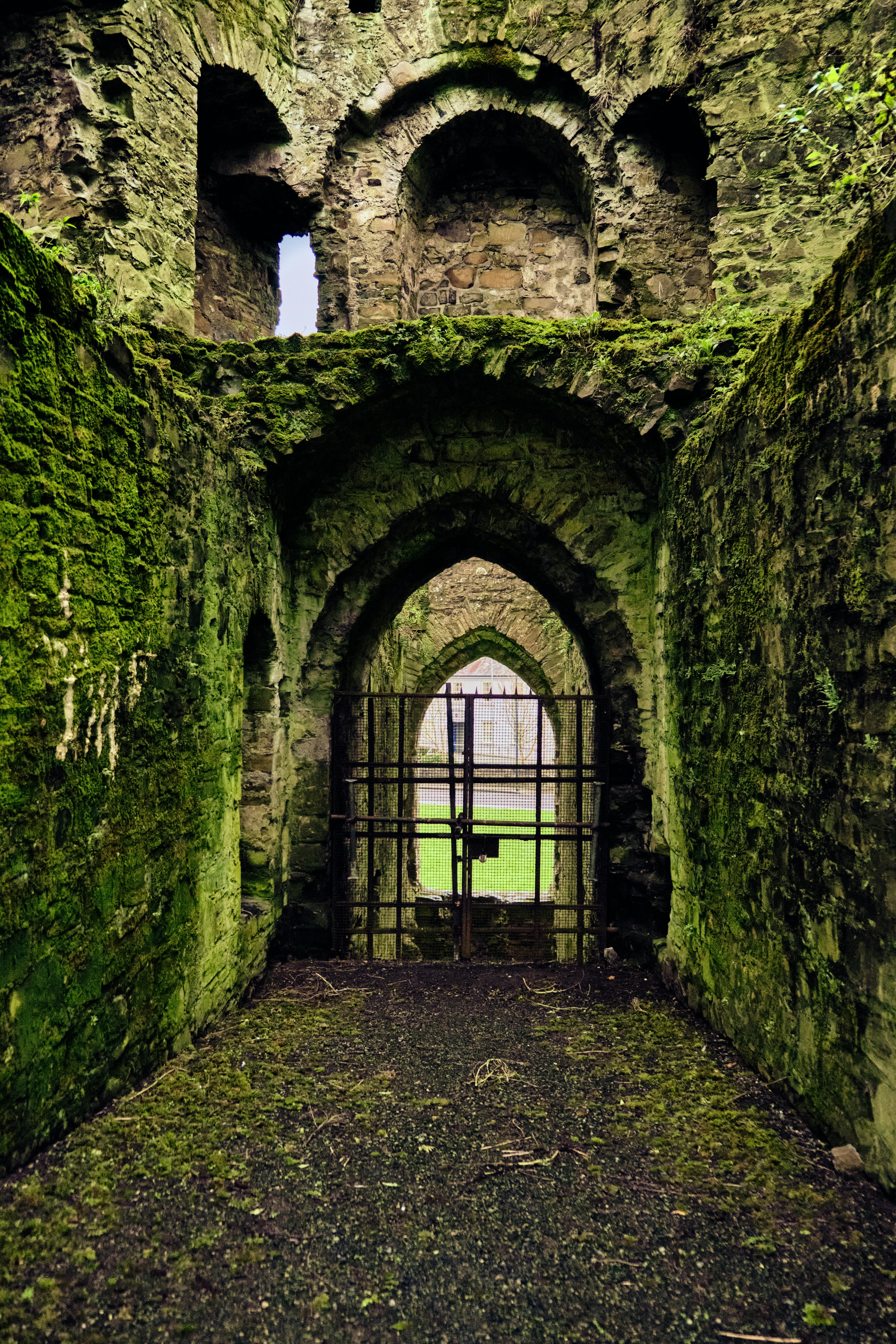 inside castle walls