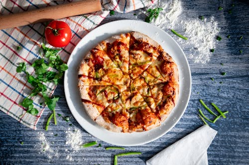 
A Plate of a Delicious Pizza