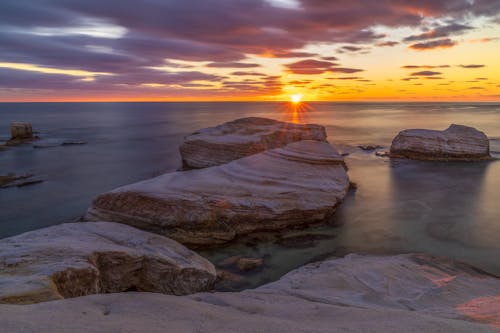 Sunset View on the Sea Horizon