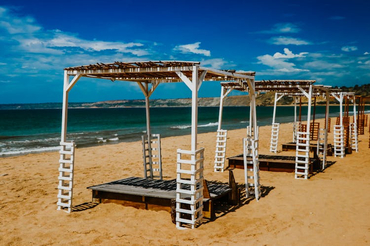 Wooden Beds On The Beach Cottages