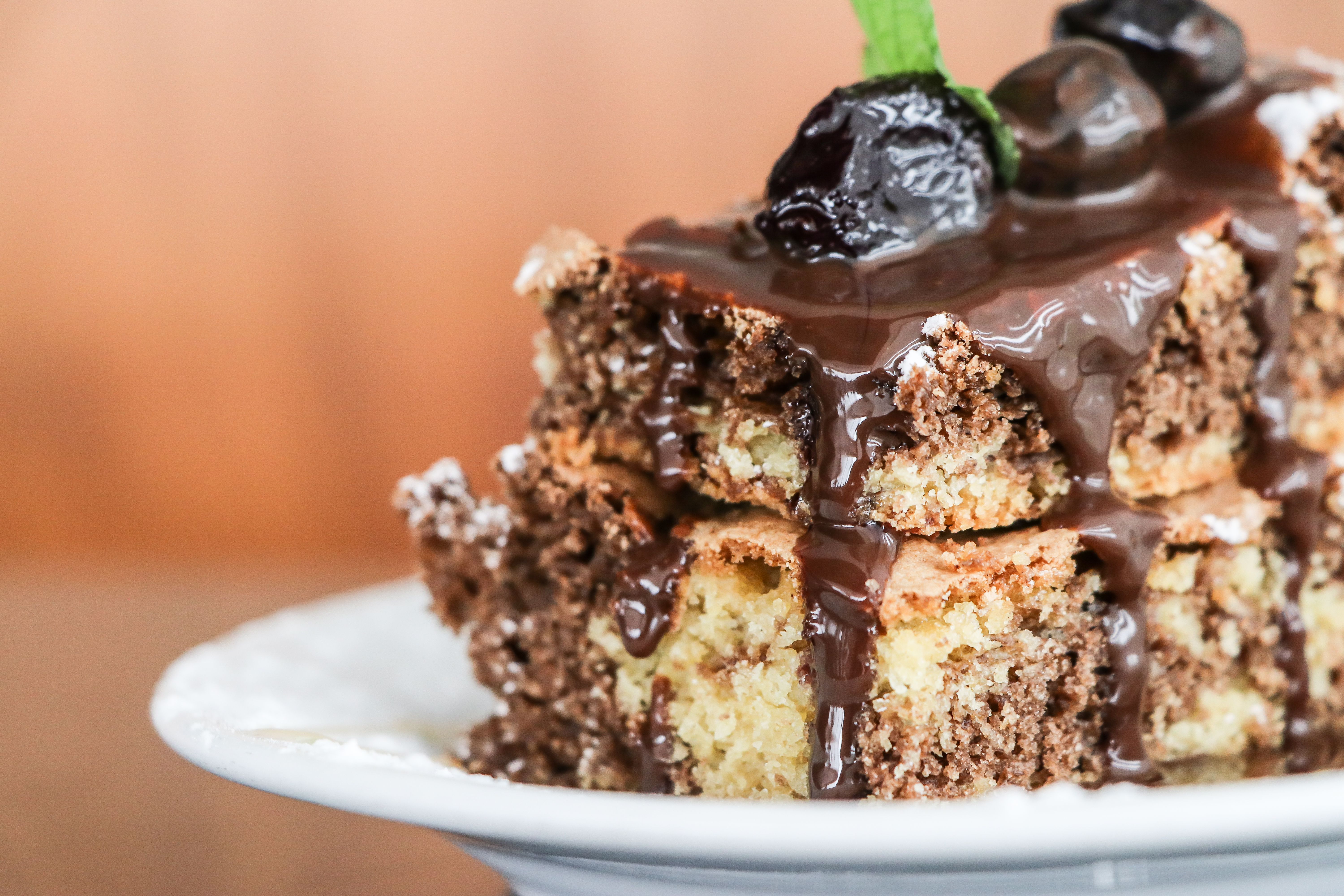 Bourbon Cake with a Chocolate Ganache