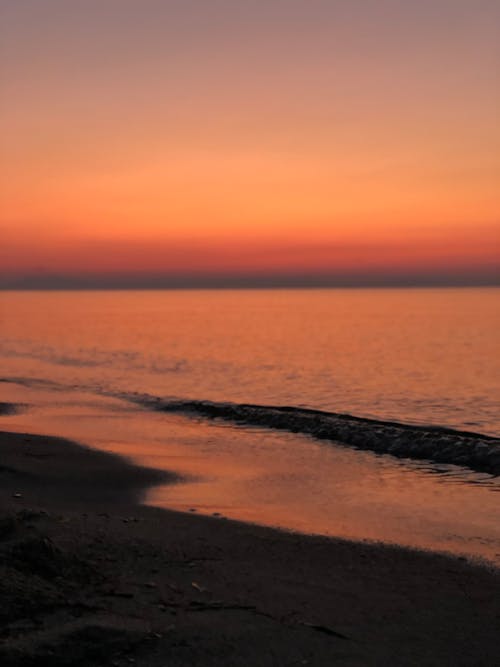 垂直拍摄, 岸邊, 日出 的 免费素材图片