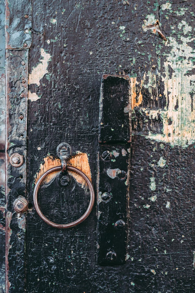 Black Door With A Knocker