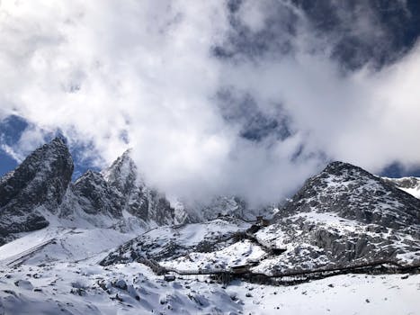Majestic view of Jade Dragon Snow Mountain in Lijiang, China.