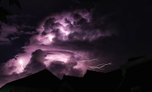 Fotobanka s bezplatnými fotkami na tému blesky, búrka, mraky