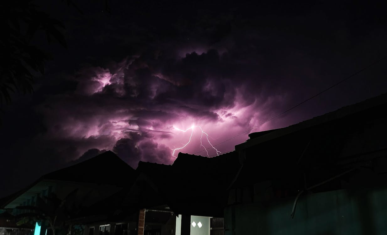 A Thunderstorm over a Town