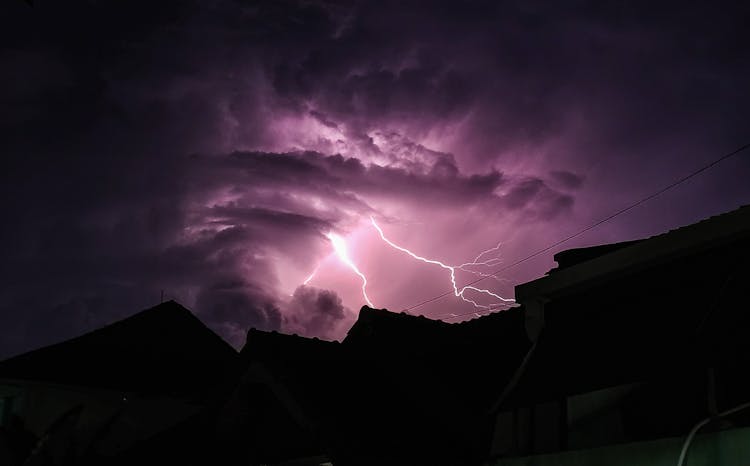 Lightnings Over Roofs