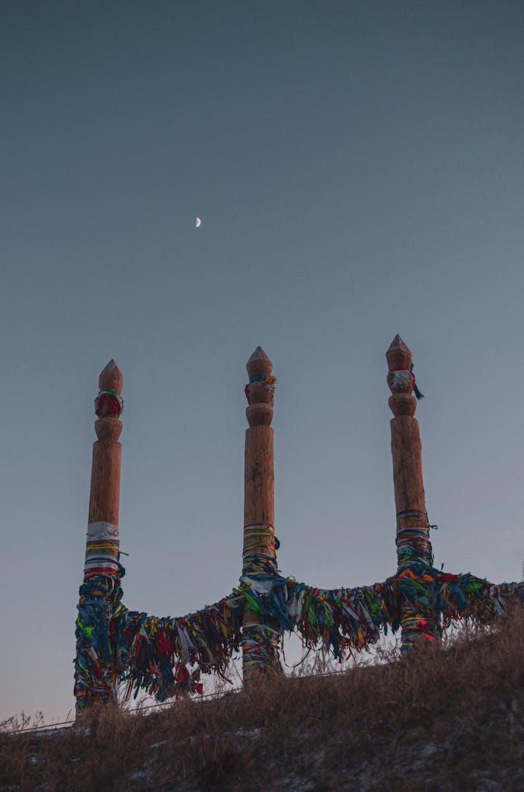 Wooden Pole Effigy Use For Rituals By Buryat Shaman