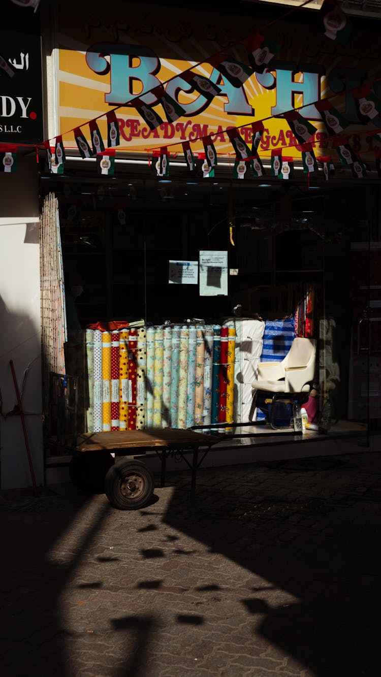 Facade Of Fabric Shop