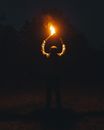 A Person Holding Burning Torches