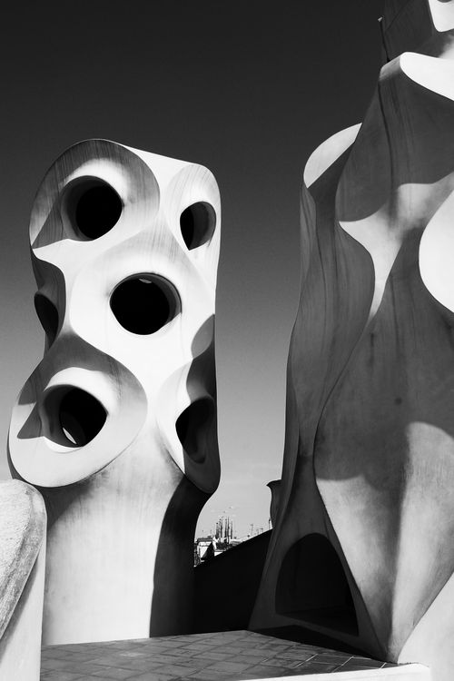 Free stock photo of architecture, barcelona, black and white Stock Photo
