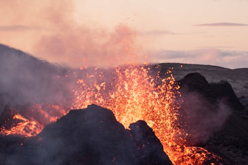 Close Up Shot of Volcanic Eruption