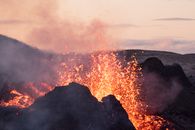 Fire on Rock Formation