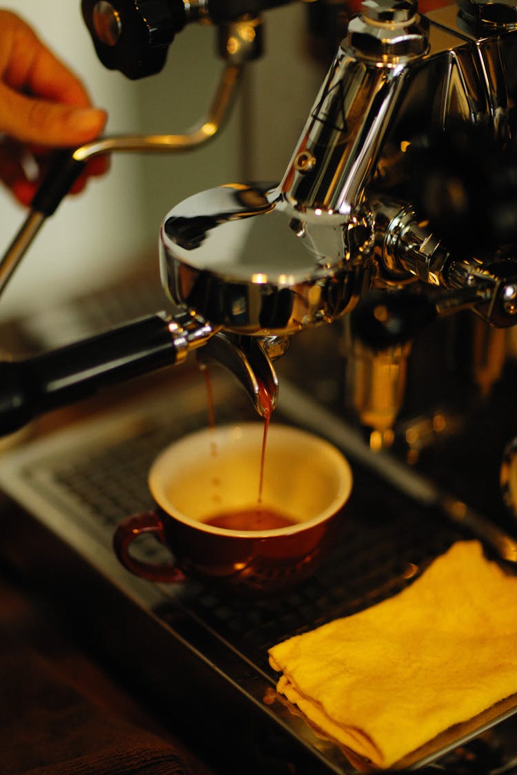 Pouring Coffee From Machine