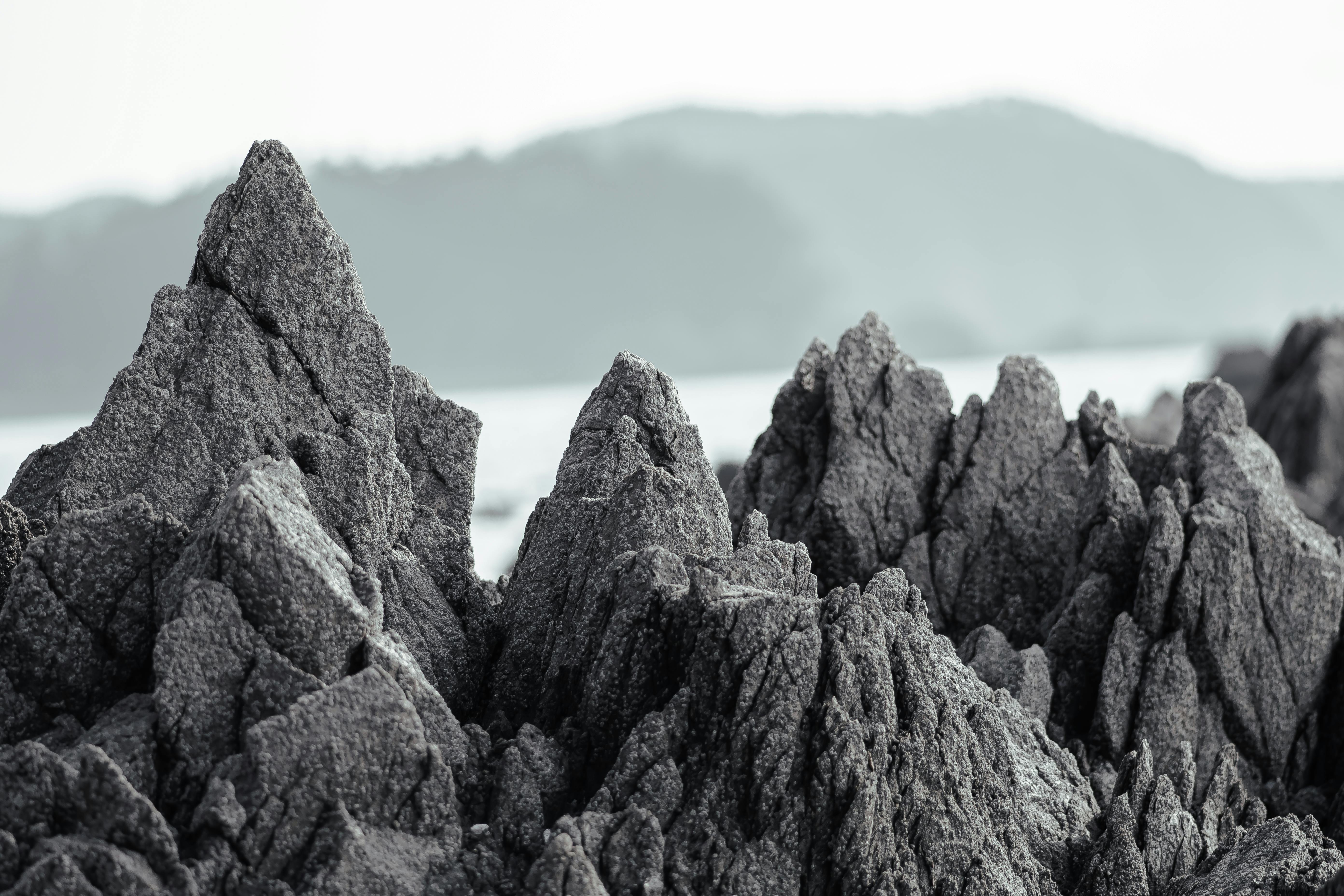 Gray Rock Formations Near the Ocean · Free Stock Photo